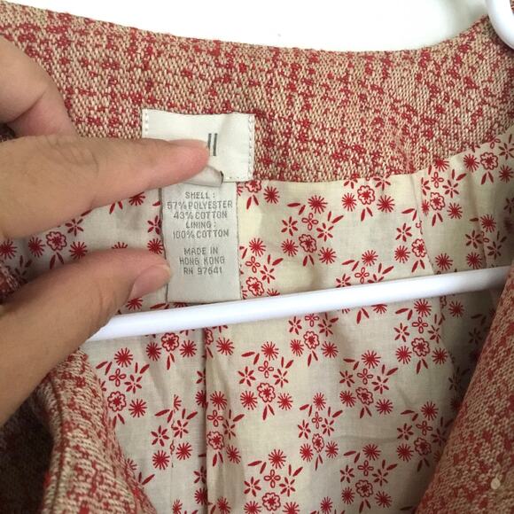 J Jill Women’s Blazer 14 Red Plaid Tweed Cropped Big Buttons Preppy Y2K Large - Picture 3 of 8